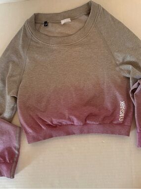 Gymshark Ombre Cropped Sweatshirt in Gray and Mauve